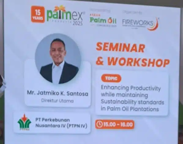 Direktur Utama PTPN IV PalmCO, Jatmiko Santosa Hadir Di Palmex 2025 Jakarta, Jelaskan Kinerja PTPN IV Yang Terus Meningkat 1 palmco