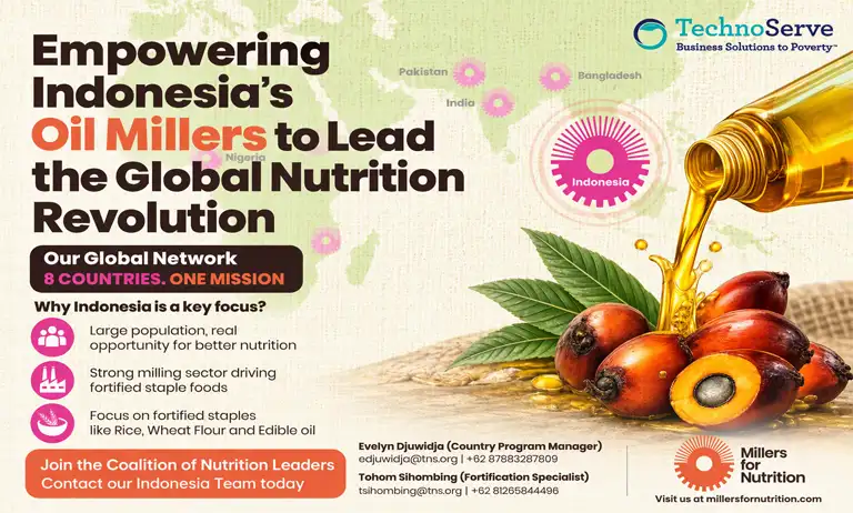 industri minyak makan Indonesia, TechnoServe Indonesia, Millers for Nutrition, fortifikasi pangan, Indonesia's edible oil industry, TechnoServe, Millers for Nutrition, food fortification, edible oil fortification, palm oil industry Indonesia